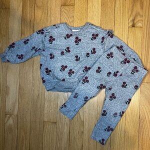 Miles the Label 9M Gray Rose Sweatshirt and Pants Set